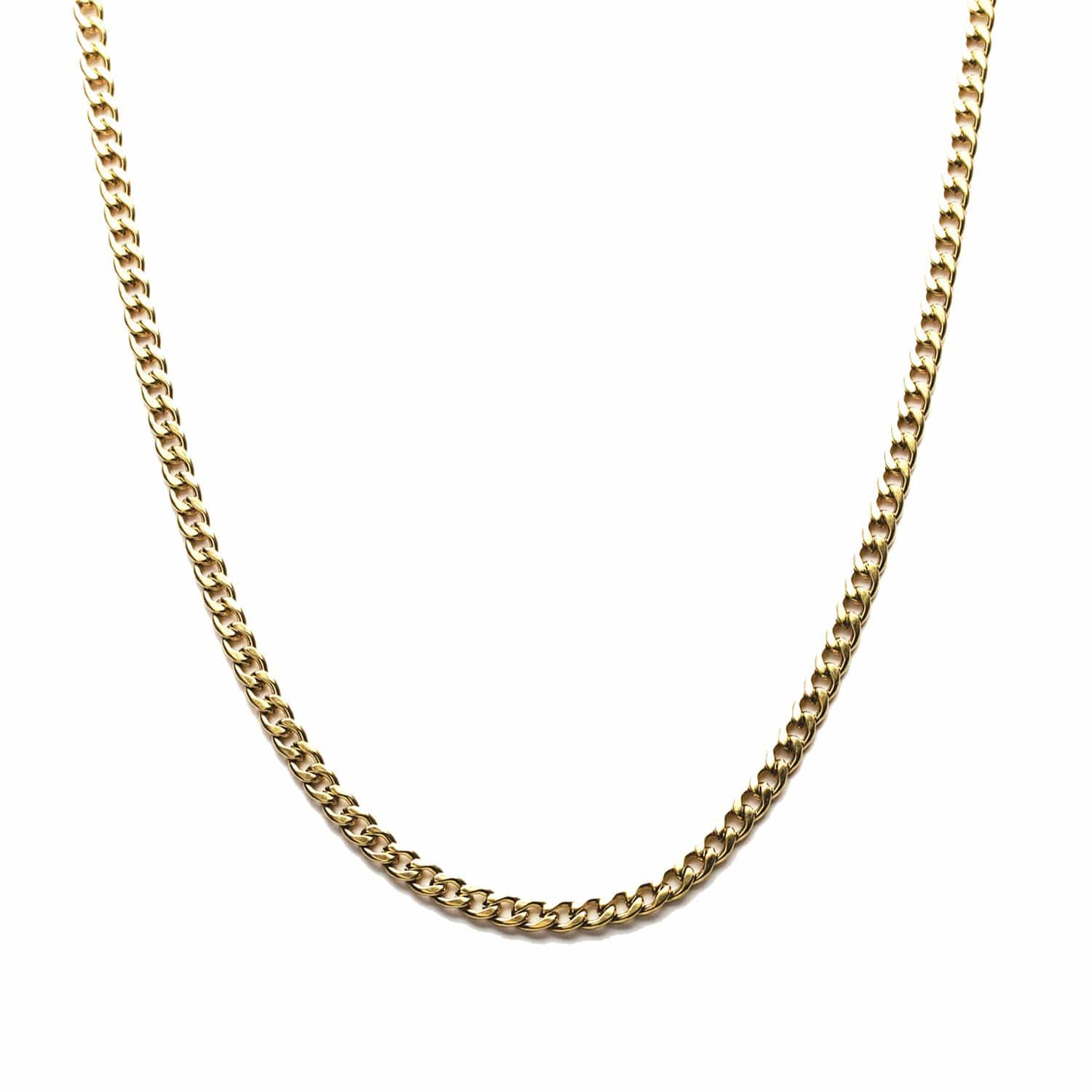 Essentials Curb Chain Necklace Gold-RetroRings