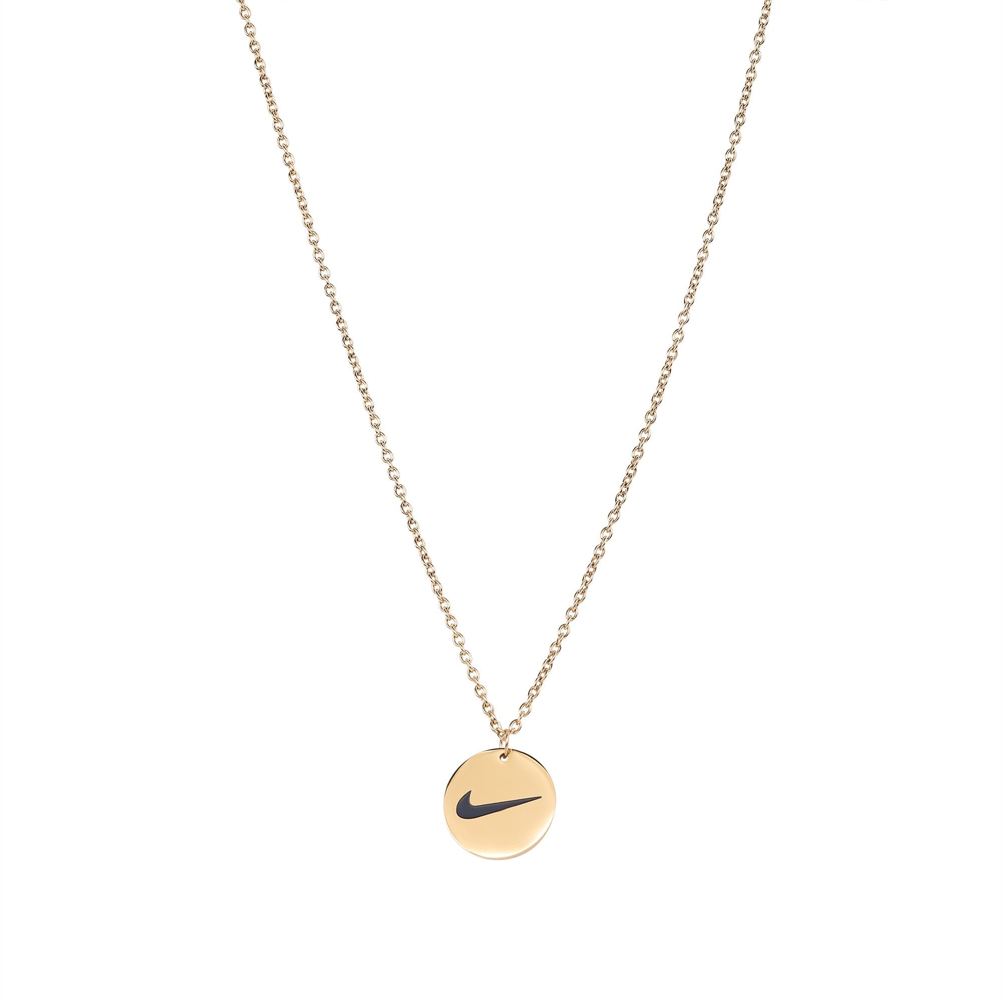 Nike Swoosh Circle Necklace Gold-RetroRings