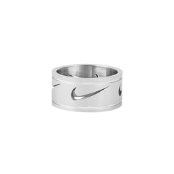 Swoosh Cut Out Repeat Ring Silver - RetroRings