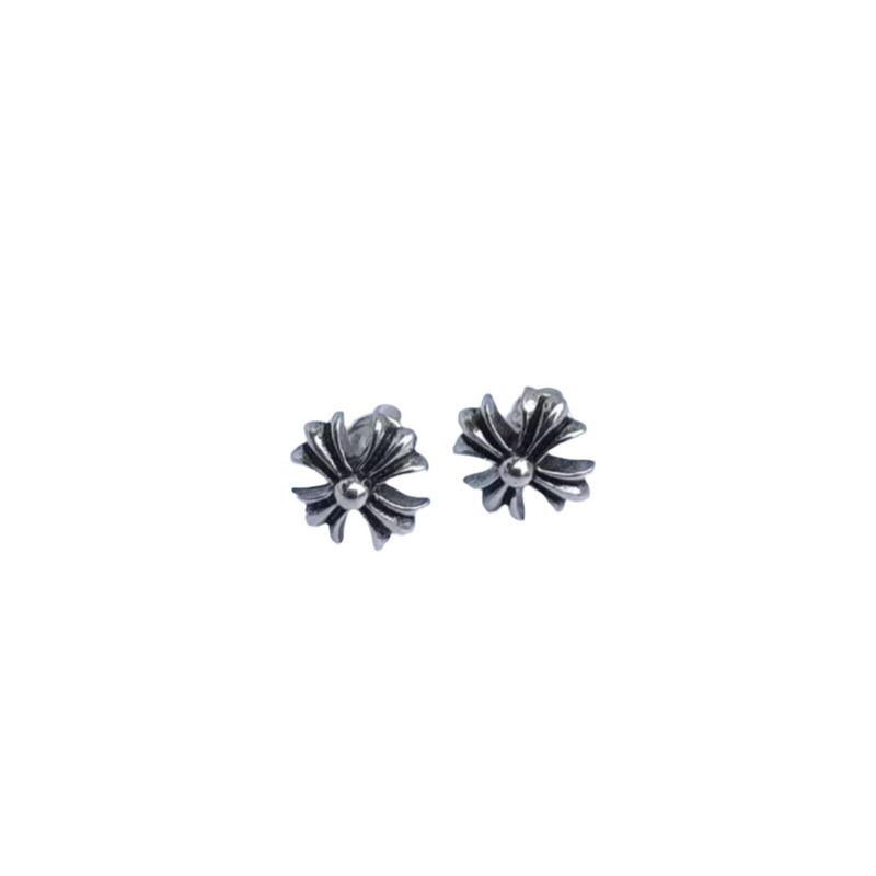 Chrome Ear Rings Studs-RetroRings