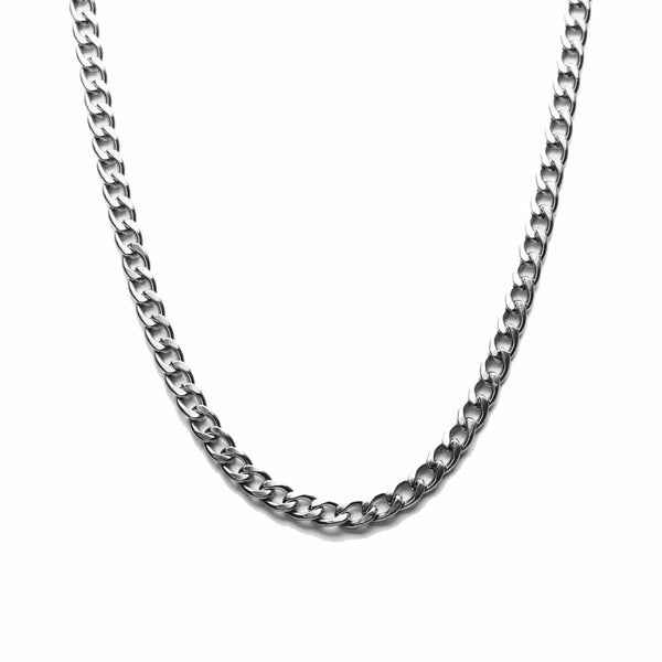 Essentials Curb Chain Necklace Silver-RetroRings