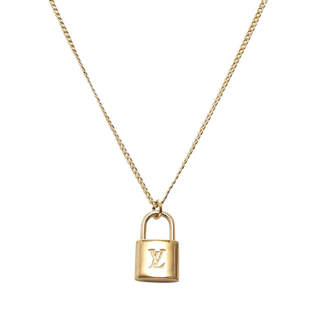 LV Padlock Necklace Gold-RetroRings