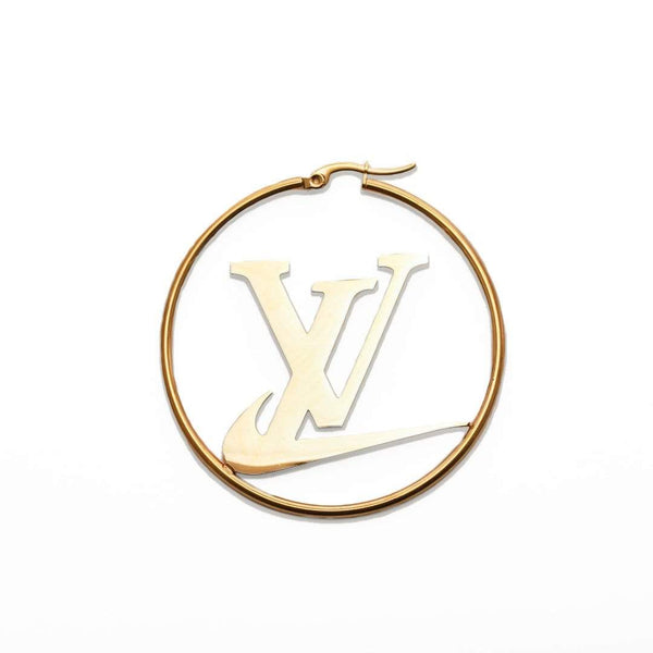 LV Swoosh Earrings Gold-RetroRings