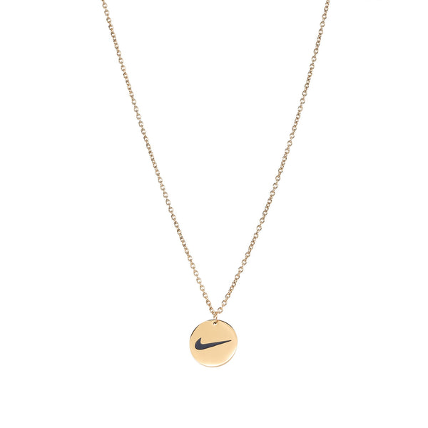 Nike Swoosh Circle Necklace Gold-RetroRings